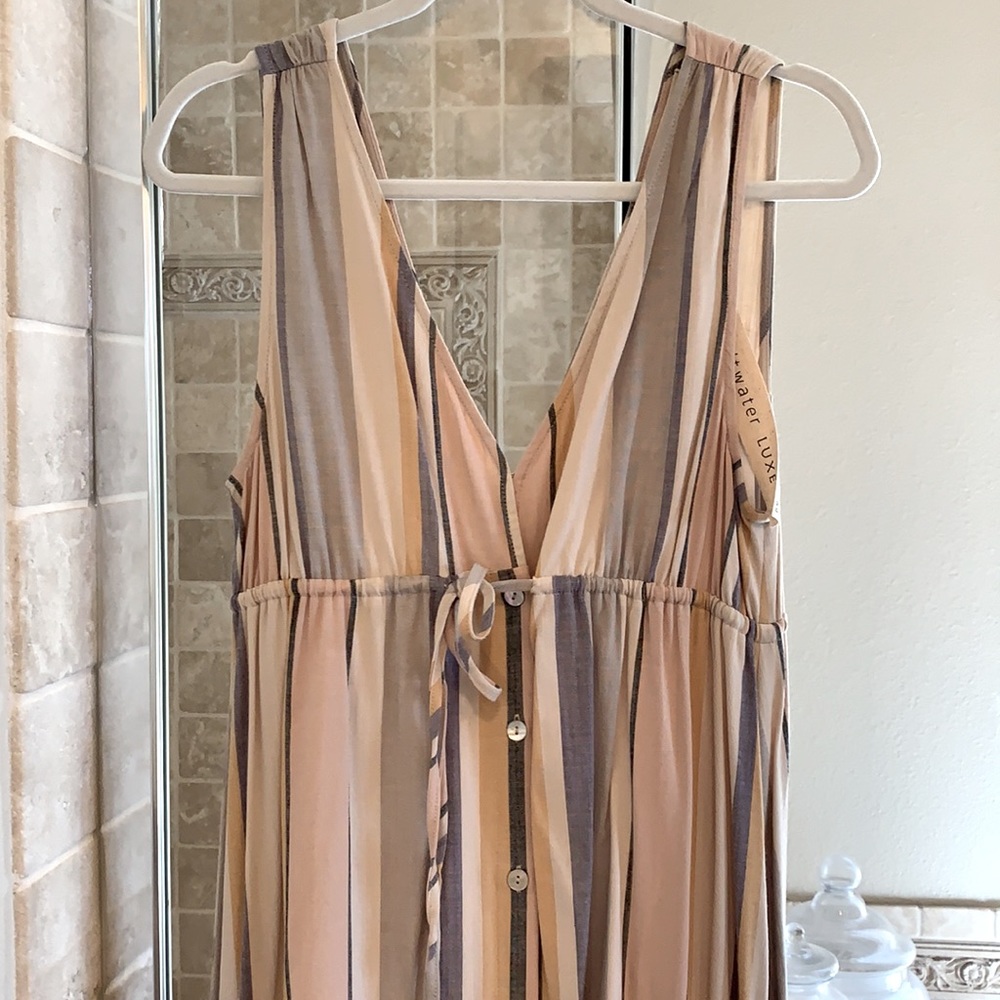 BNWT High low blush stripe dress